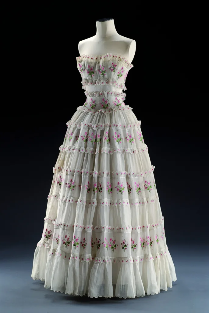 Robe de soir, vers 1953_Musee Mode & Dentelle ©Y.Peeters-A.Dohet